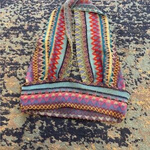 Colorful Knit Patterned Scarf